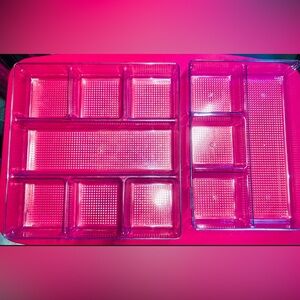 Set of 3 drawers organizer Seethrough sturdy glossy plastic Organizer Tray